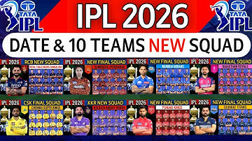 IPL 2026 - All Teams Squad | IPL Team 2026 Players List | RCB, MI, CSK, KKR, GT, RR Squad IPL 2026