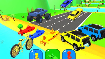 Shape Shifting Gameplay || shifting transform race offline game||shape shifting funny race gameplay