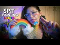 ASMR👅 SPIT PAINTING  iNTENSo 🌈Te maquillo con B4BITAS 💦mouth sounds Español