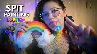Asmr👅 Spit Painting  Intenso 🌈Te Maquillo Con B4Bitas 💦Mouth Sounds Español