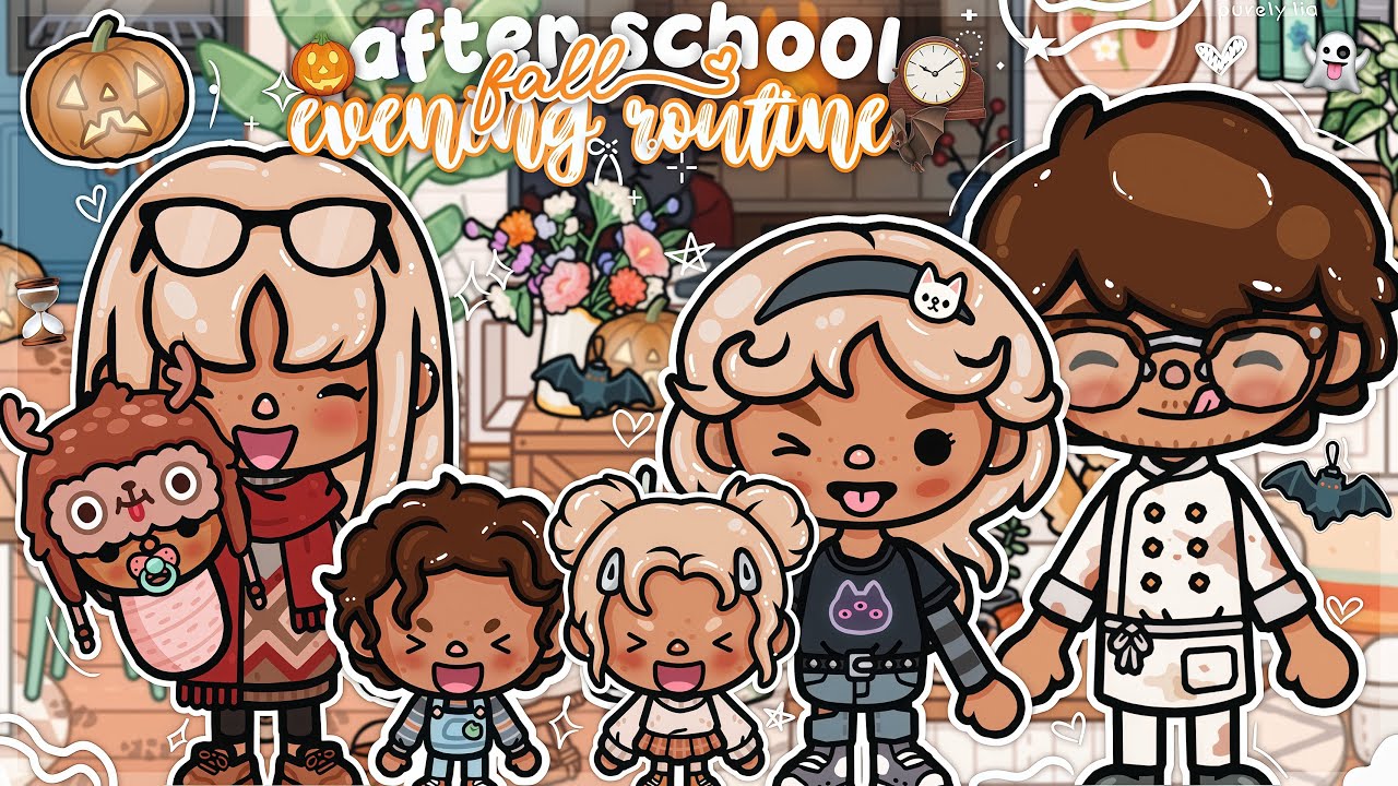 🎃 *BIG FAMILYS* Fall evening routine! 👻🍂 || *VOICED 🎙️* || Toca Boca Roleplay 🌎