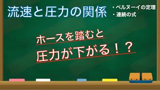 流体力学第19回「流速と圧力の関係」ベルヌーイの定理【機械工学】