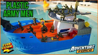 Plastic Army Men Naval Battle Adventue Force VS Matchbox Toy Boat