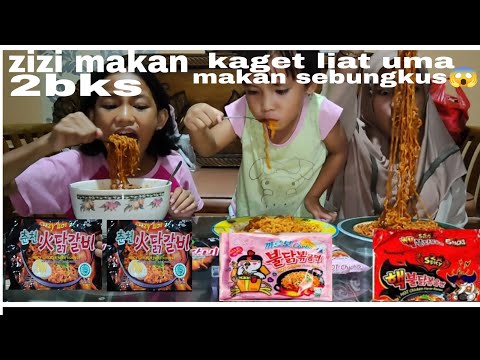 MUKBANG 4 Bks samyang,,🤤🤤anak 3 tahun ngabisin sebungkus samyang😱