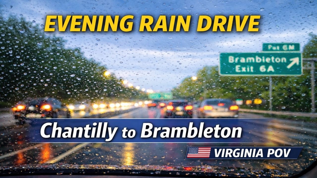 USA Road Drive | Evening Rain Drive | Relaxing POV Road View