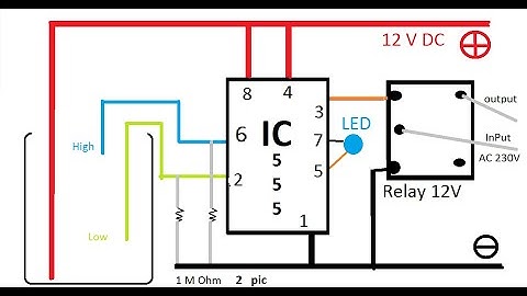Water pump auto on/off circuit with Automatic Water Level Controller LED