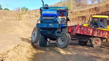 SonalikaDI-745 ||Mahindra295-DI JCB 3DX Backhoe Machine  Warking In My Village || Tractorstunt