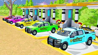 POLICE CAR, AMBULANCE, FIRE TRUCK, COLORFUL CARS FOR TRANSPORTING! FARMING SIMULATOR 22 6