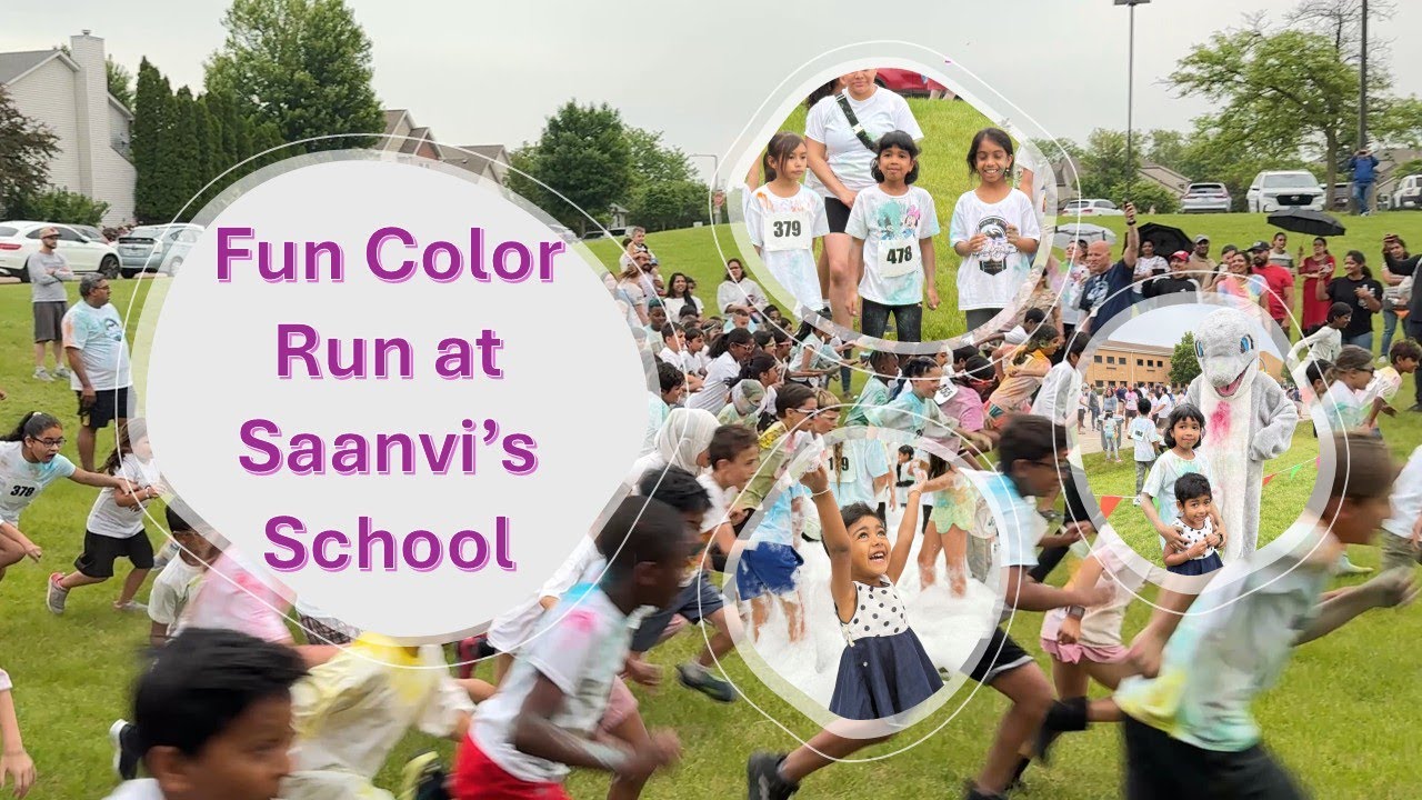 Fun Color Run event at Saanvi School ,Aurora ,USA - YouTube