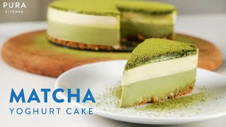 Tanpa Oven & Tanpa Mixer, Resep Matcha Pudding Yoghurt Cake Simple Anti Gagal! | Cheesecake Dupes