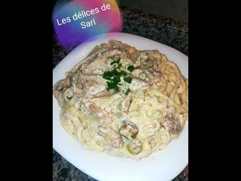 tagliatelles-poulet-champignons-olives-avec-une-sauce-crémeuse-😍😍😍😋😋😋