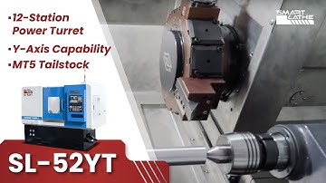New Y axis mini CNC lathe with 12 station power turret and MT 5 tailstock.