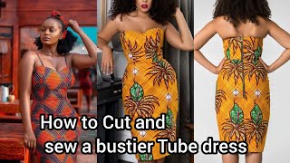 How to Cut and Sew a bustier Tube dress screenshot 5