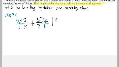 Math 119 : 7.5 part 1 #2 (Intermediate Algebra Tutorial : Applications Of Rational Equations)