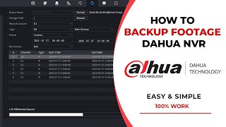 How To Dahua NVR Backup Footage