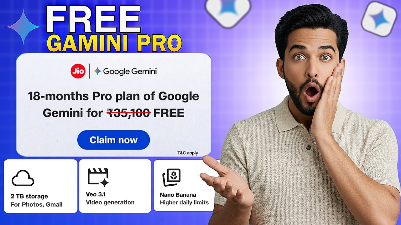 🚀 How to Claim Jio Google Gemini Offer FREE | 18 Months Gemini Pro Plan | Step by Step Guide 2025