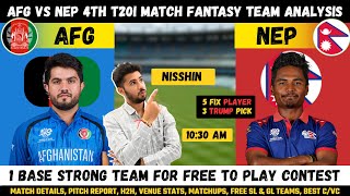 AFG vs NEP 4th T20I Dream11 Prediction, Afghanistan vs Nepal Fantasy Team Analysis #afgvsnep screenshot 3