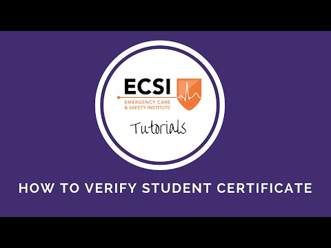 ECSI Tutorials: How to Verify Student Certificate