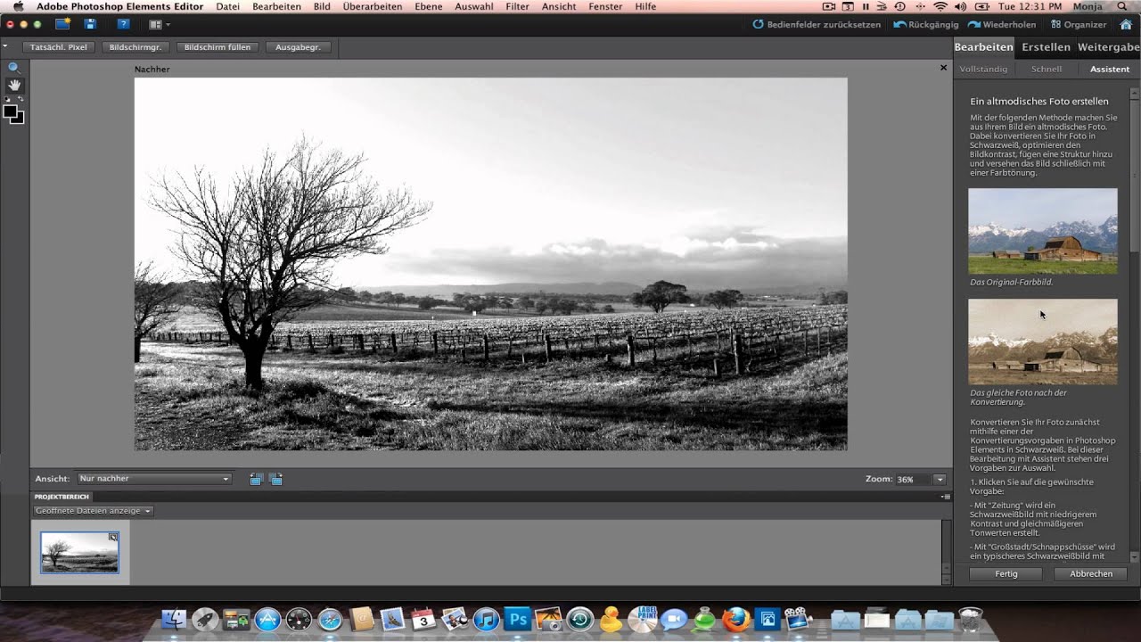 Alte Photos In Photoshop Elements Youtube