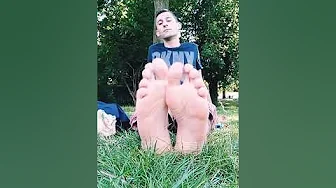 Master male feet and soles relaxing in park-want to feel them? | #feet #male #gay #boy #malesoles