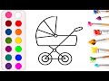 drawing a stroller for children / bolalar uchun aravachasini chizish