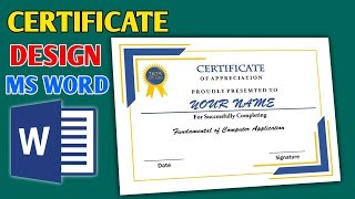 Professional Certificate Design in MS Word | Certificate of Appreciation