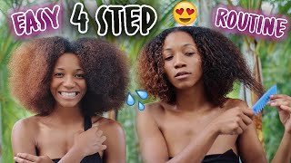 4-STEP NATURAL HAIR WASH DAY ROUTINE!💦 + After Growth Prep(NO HEAT,detangle and moisture curls)