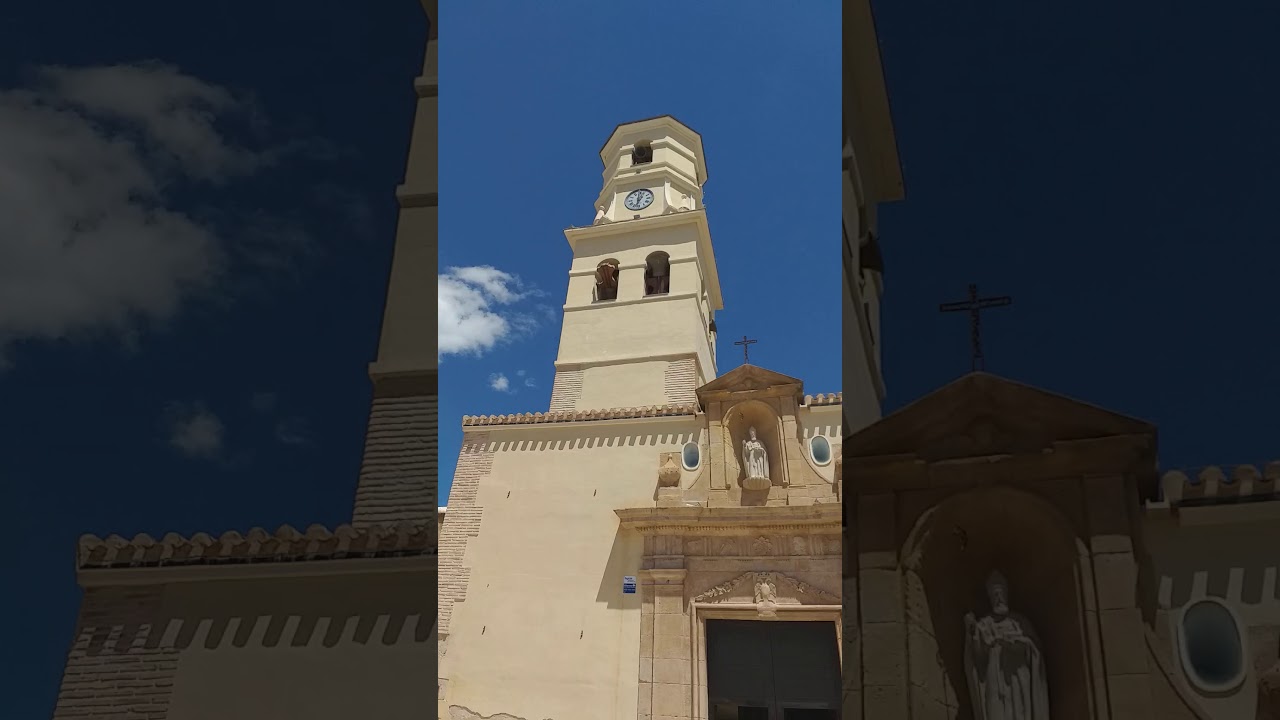 Volteo de campanas iglesia san agustin de fuente alamo de murcia por la apertura de las iglesias