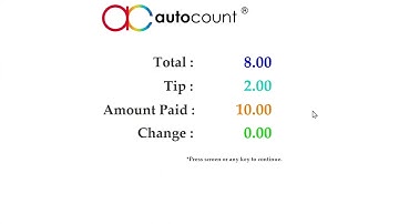 Autocount FnB 5 0   Tips