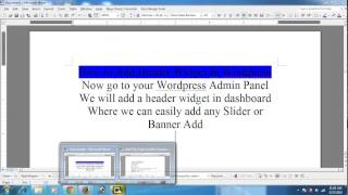 how to add header widget in wordpress