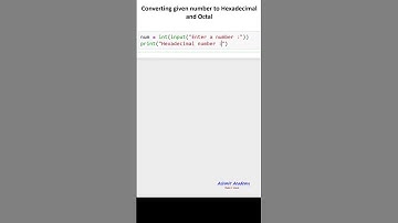 Decimal to Hexadecimal and Octal conversion ( python for beginners )