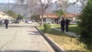 Burglary suspects barricade themselves in a San Bernardino home