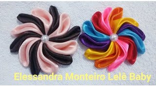 DIY: Flor Colorida Feito com Fita de Cetim