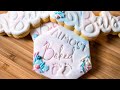 How to: Fondant Embossed Marble Baby Shower Cookies