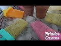 Helados caseros de 6 sabores.