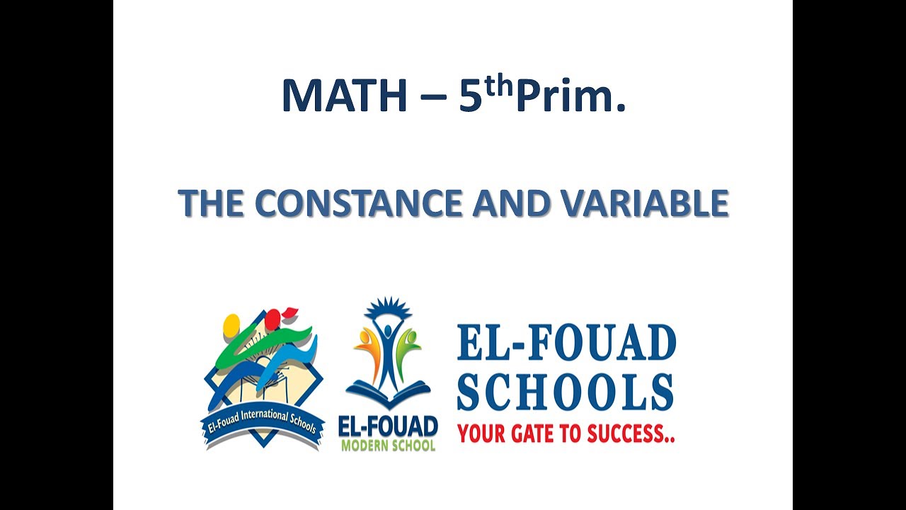 THE CONSTANCE AND VARIABLE - MATH PRIMARY 1 - YouTube