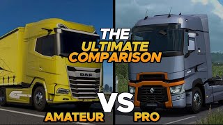 How Pro vs Amateur play Euro Truck Simulator 2 | ultimate comparison