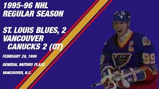St. Louis Blues 2, Vancouver Canucks 2 Ot February 29, 1996