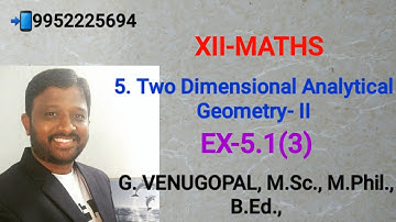 12th maths|exercise 5.1 Q no 3| chapter 5|Two Dimensional Analytical Geometry II.