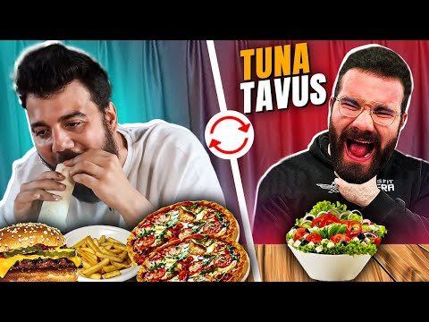 SİNİRDEN DELİRDİ!! TUNA TAVUS İLE ÖĞÜNLERİ DEĞİŞTİRDİK!! @TunaTavus