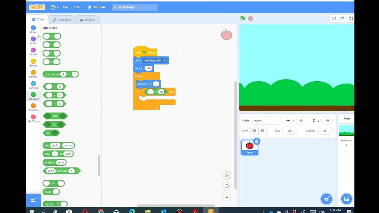 Scratch Apple falling - YouTube