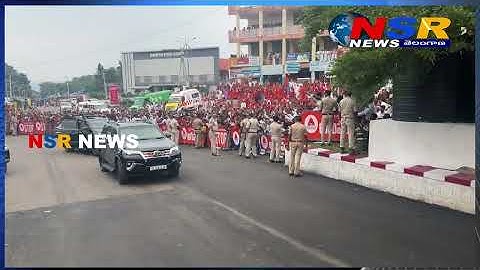A Saffron Spectacle: PM Modi greeted by massive crowd in Srisailam || NSR NEWS LIVE