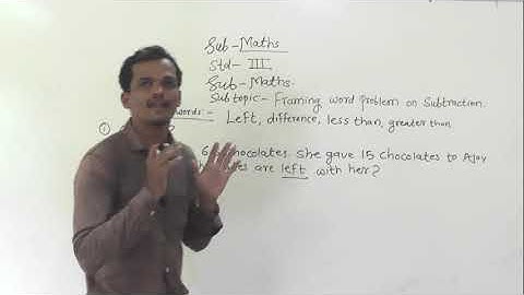 SUBTRACTION FRAMING WORD PROBLEM CLASS 3