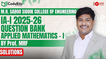 IA- I Applied Mathematics - I Saboo Siddik COE - QB Solutions 2025-26 | Mumbai University | MRF SIR