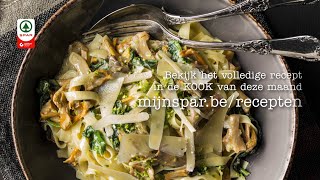 Pasta Met Spinazie En Champignonroom