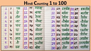 Hindi 1 to 100 counting in words || हिंदी में गिनती 1 से 100 तक ||  Ek se sau tak ginti hindi mein