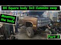 Making body mounts for 84 Chevy 3x3 to a Second Gen Dodge Cummins 4x4 Chassis