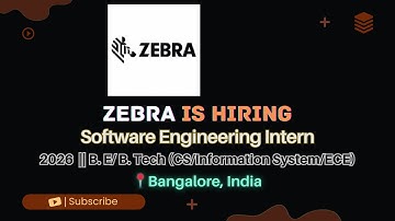 Zebra Hiring Software Engineering Intern | 2026 Batch | 50K–60K Stipend | Off-Campus Hiring 2025