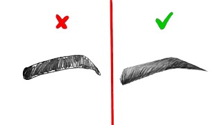 Как нарисовать брови | Правильно и неправильно | Рисунки карандашом