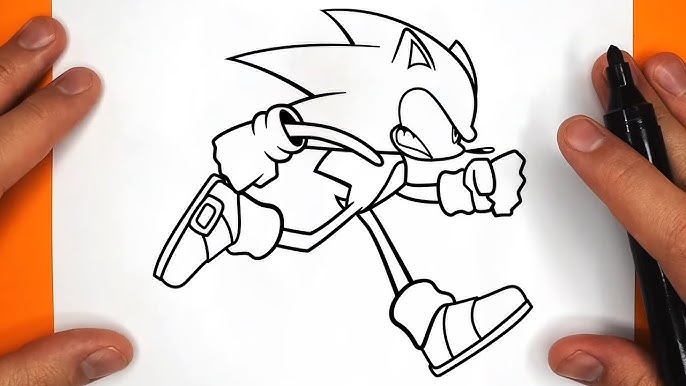 Como DESENHAR SONIC.EXE correndo - Como DIBUJAR SONIC.EXE corriendo - How  to DRAW SONIC.EXE running 